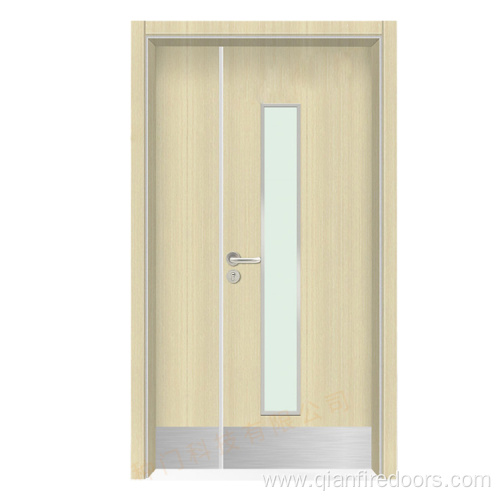 Hospital front handle store glass wood door